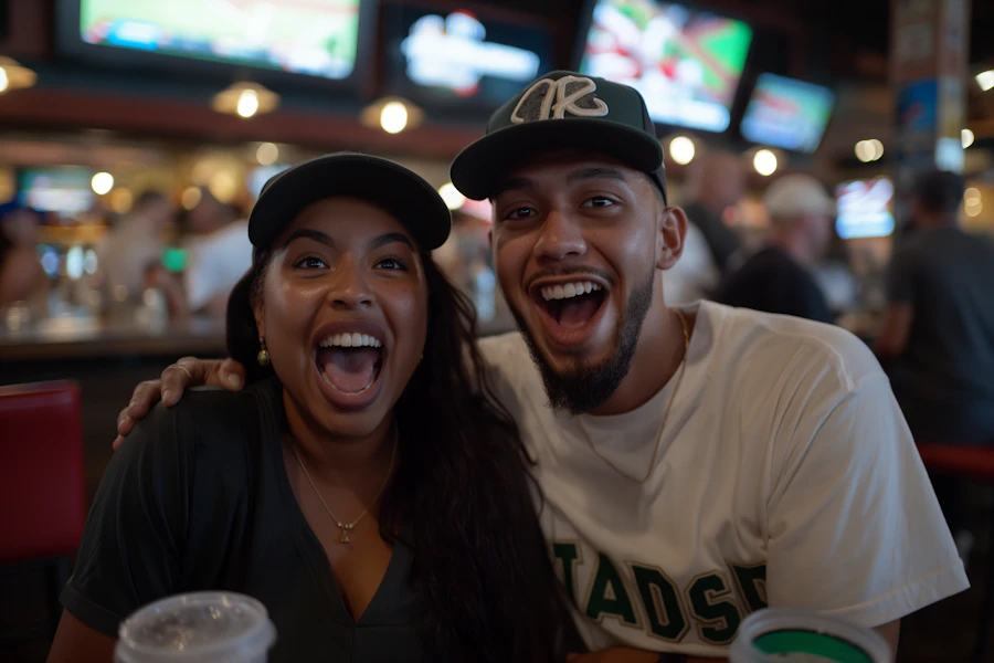 Fans gathered around televisions at a Waukesha sports bar during a Wisconsin Badgers game.