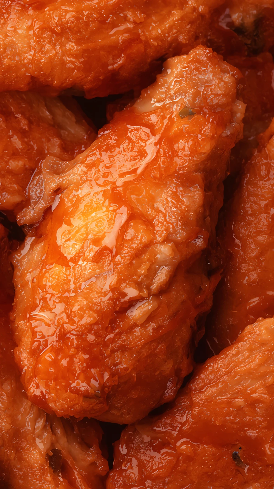 A tray of glazed chicken wings