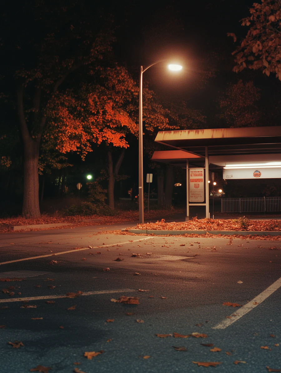 Night Parking Lot Scene