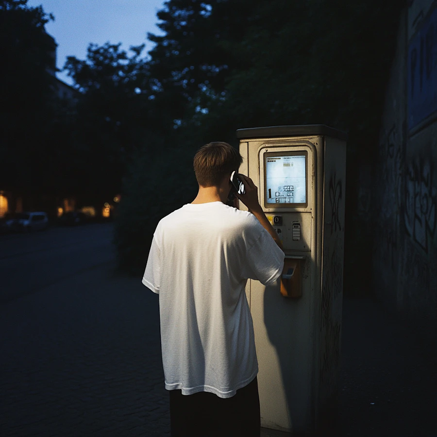 A person using a payment kiosk