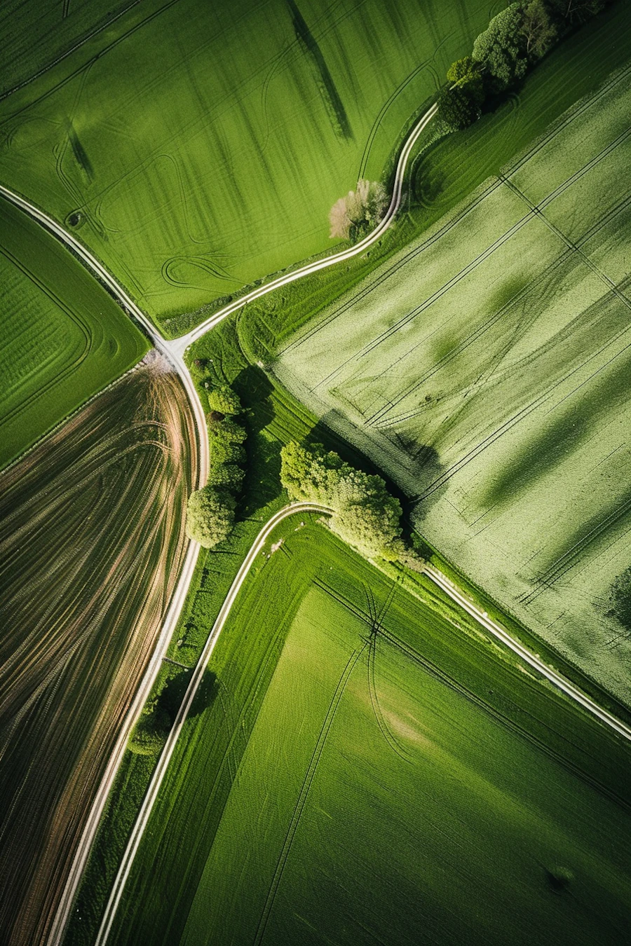 Rows of a Midwest farm field approaching harvest under an overcast sky