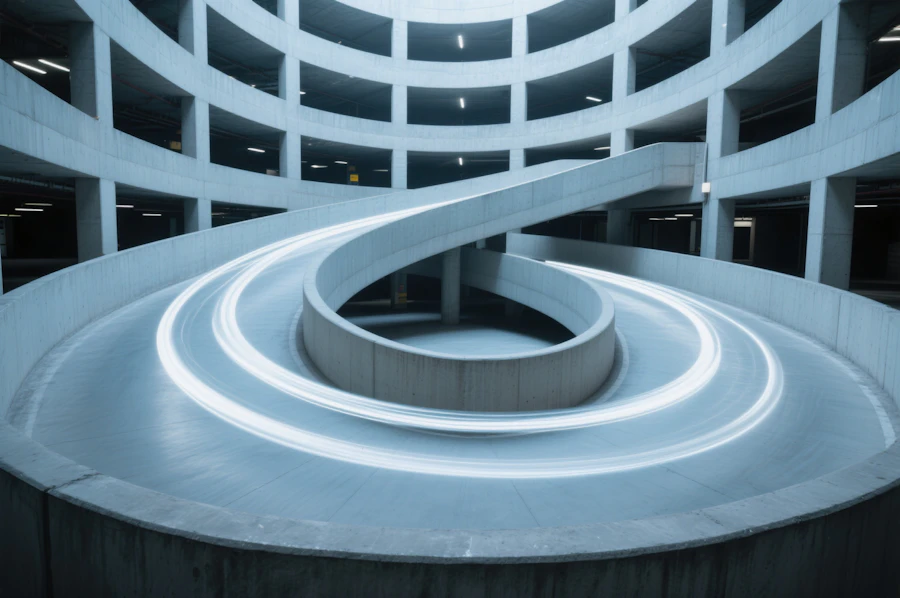 Spiral parking ramp downtown