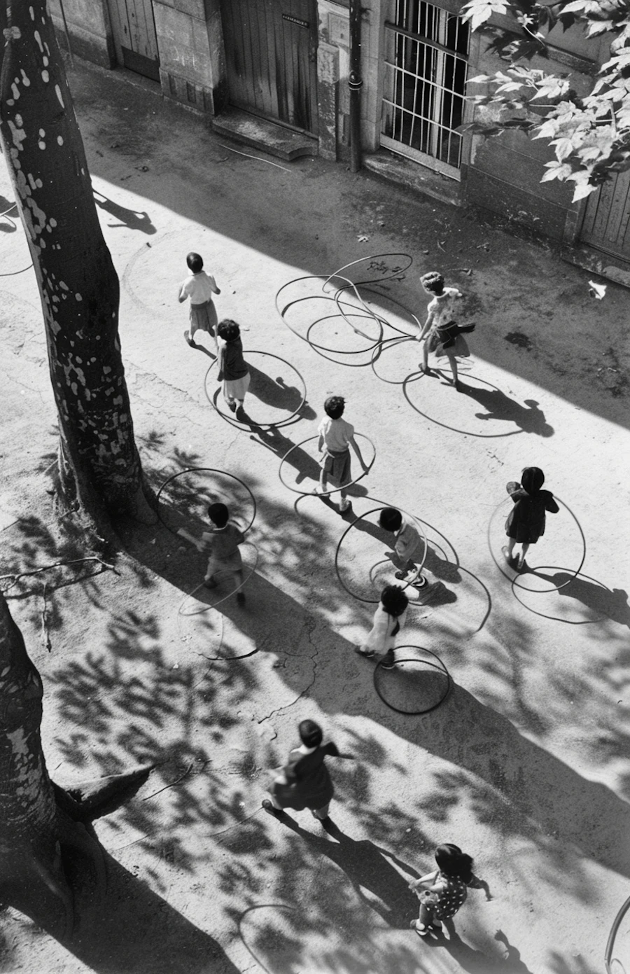 Children playing outdoors at a playground during summer