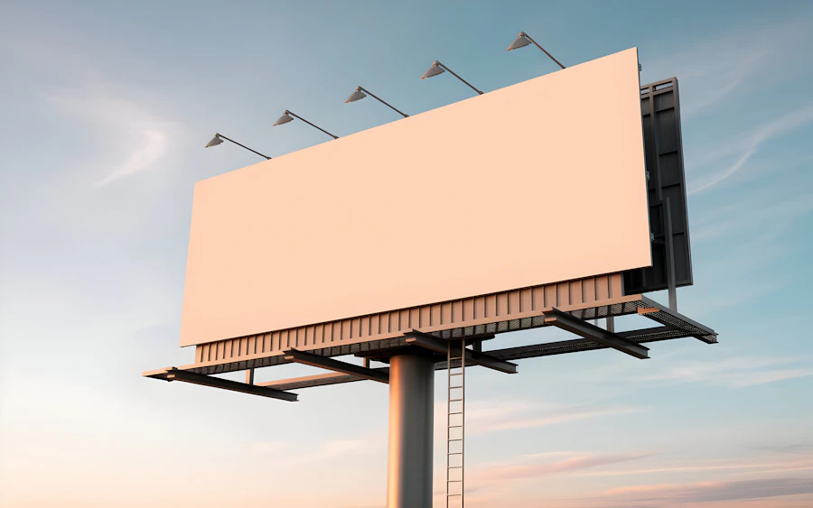 Blank Billboard at Sunset