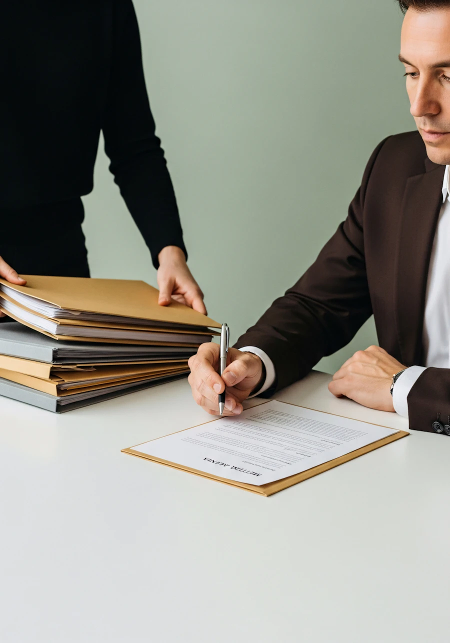 Stacks of election paperwork and clarification sheets on a clerk's desk