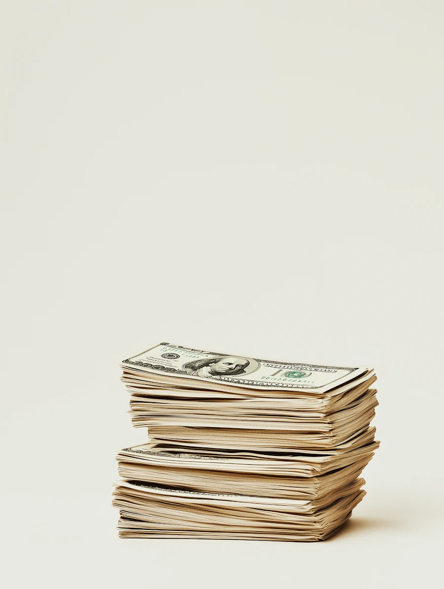 A stack of hundred-dollar bills